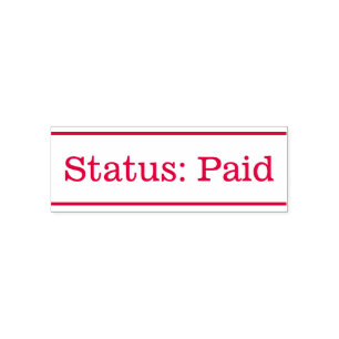 Grundläggande "Status: Betalat" Rubber Frimärke Självfärgande Stämpel