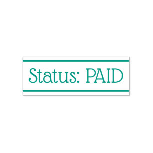 Grundläggande "Status: BETALAT" Rubber Frimärke Självfärgande Stämpel