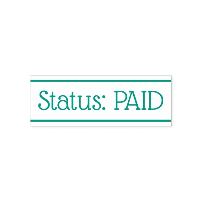 Grundläggande "Status: BETALAT" Rubber Frimärke Självfärgande Stämpel (Design)