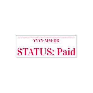 Grundläggande "STATUS: Betalat" Rubber Frimärke Självfärgande Stämpel