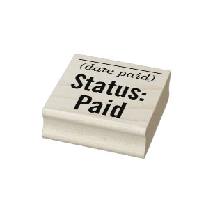 Grundläggande "Status: Betalat" Rubber Frimärke Stämpel
