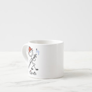 Grundläggande stick figurbrandmanT-tröja och gå Espressomugg