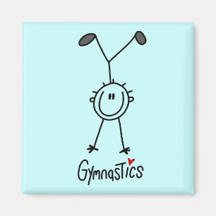 Grundläggande stick figurgymnastikTshirts och Magnet