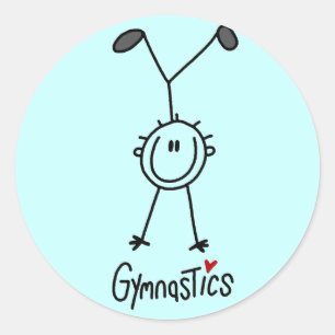 Grundläggande stick figurgymnastikTshirts och Runt Klistermärke