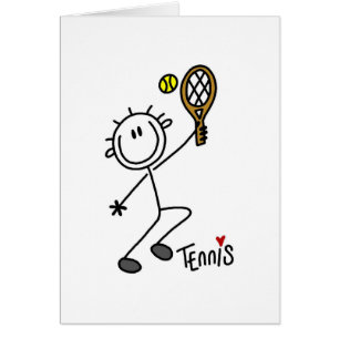 Grundläggande stick figurtennisTshirts och gåvor Hälsningskort