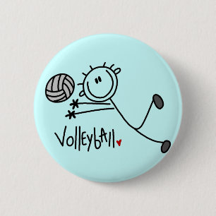 Grundläggande stick figurvolleybollTshirts och Knapp