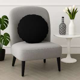 Grundläggande svart enfärgad enkel minimal, rund kudde
