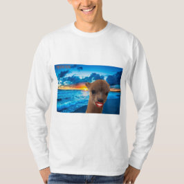 grundläggande T manar, långärmad Alaca på stranden Shirt
