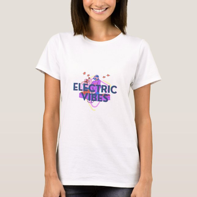 Grundläggande T-Shirt Electric Vibes för kvinnor (Framsida)