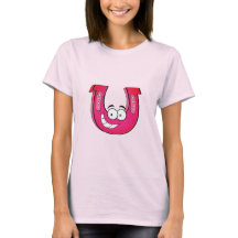 Grundläggande T-shirt för damer med hästsko-kastni