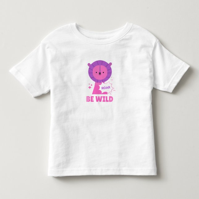 Grundläggande t-shirt för småbarn med vildtryck (Framsida)