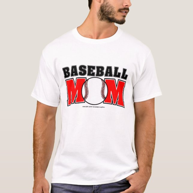 Grundläggande T-tröja för baseballmamma T-shirt (Framsida)