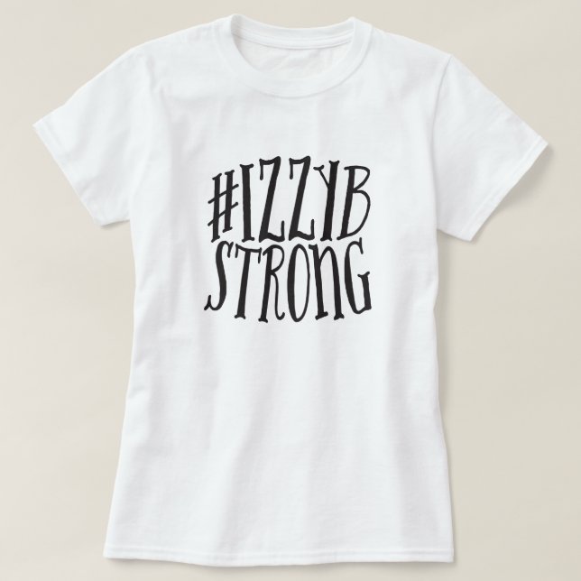 Grundläggande T-tröja för #IzzyBStrong (svart T-shirt (Design framsida)