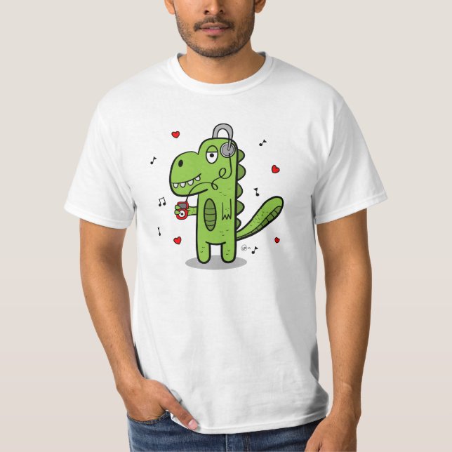Grundläggande T-tröja för Rockosaur Dinosaur T Shirt (Framsida)