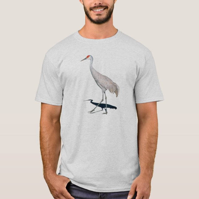 Grundläggande T-tröja för Sandhill kran T-shirt (Framsida)