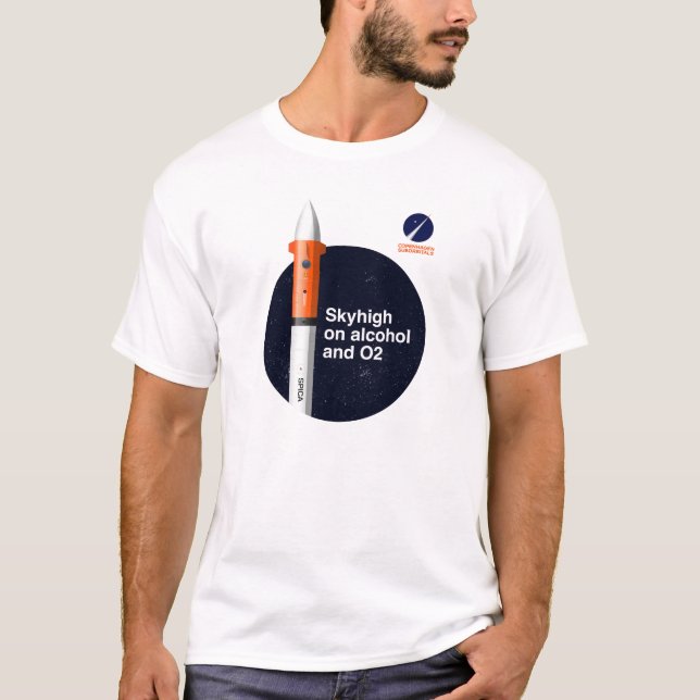 Grundläggande T-tröja som är skyhigh på alkohol T Shirt (Framsida)