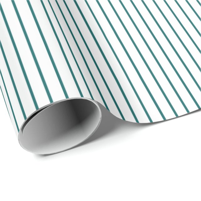 Grundläggande Teal-randig Minimalistisk Alla Tillf Presentpapper (Rullad Hörn)