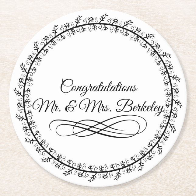 Grundläggande, tomt Pappert Underlägg för Bröllop Papper Rund (Framsidan)