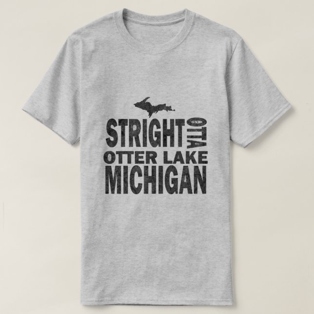 Grundläggande utterLake Michigan roliga grå färg Tee (Design framsida)