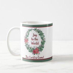 Grundläggande vattenfärgskrans anpassad julhelg kaffemugg