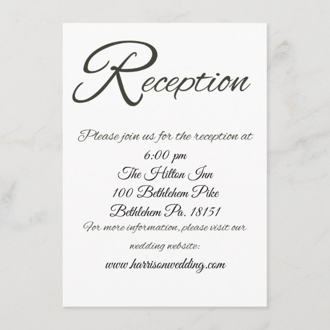 Grundläggande visitkort för stort R-bröllop Tilläggskort (Framsida)