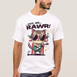 Grundläggande vit Manar-Shirt Kawaii Sten Cat T Shirt