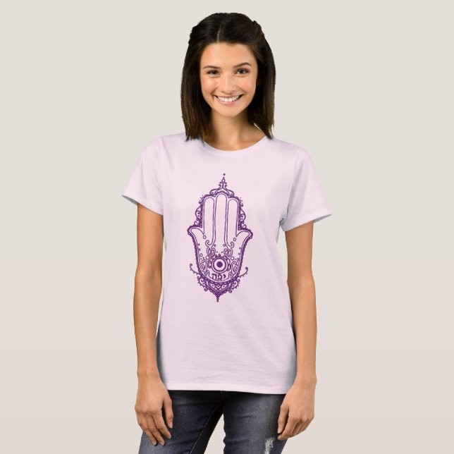 Grundläggande Yaffa skönhetHamsa utslagsplats Tee Shirt (Hel framsida)