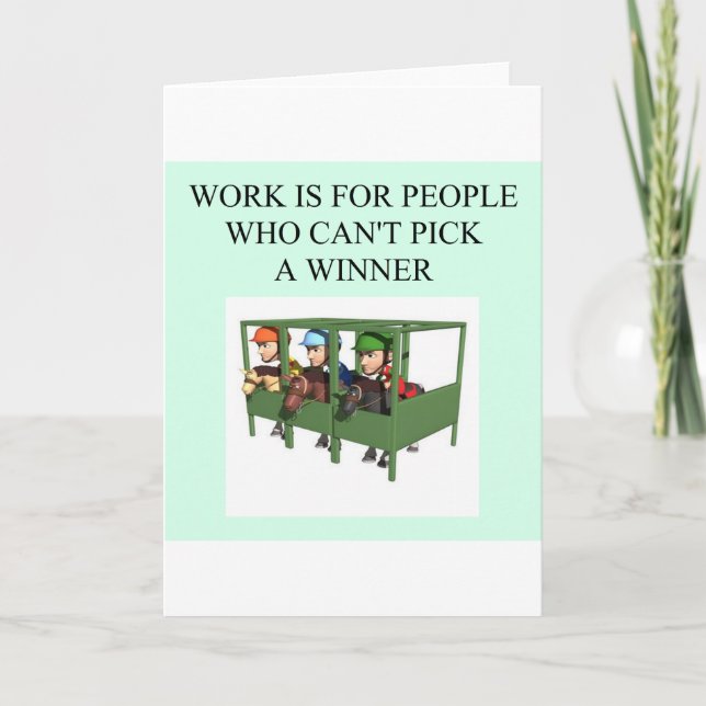 grundlig född upp hästkapplöpningdesign kort (Framsida)