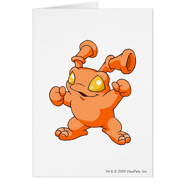 Grundo orange hälsningskort (Framsidan)