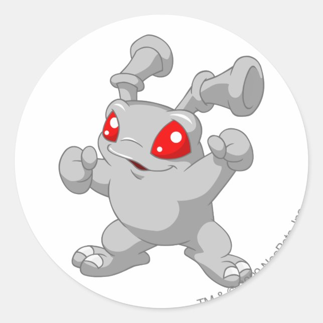 Grundo Silver Runt Klistermärke (Framsida)