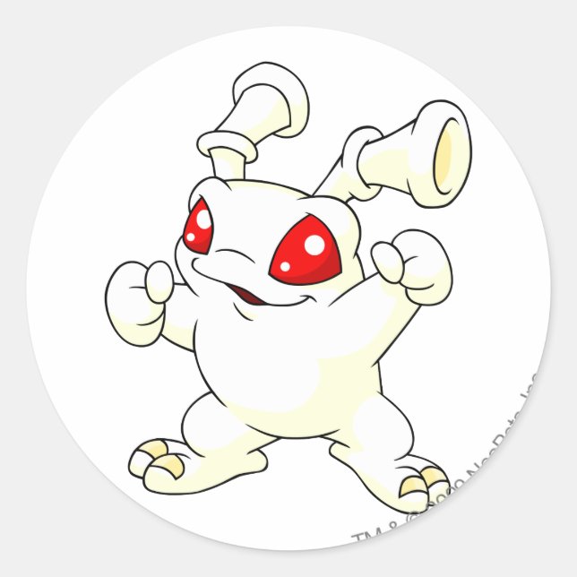 Grundo White Runt Klistermärke (Framsida)