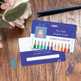 Grundskollärare Blått Foto-ID-Kort