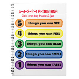 Grundteknik för ångest/Stressa 5 sinnen Anteckningsbok