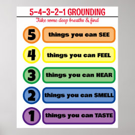 Grundteknik för ångest/Stressa 5 sinnen Poster