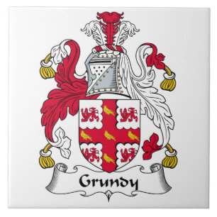 Grundy familjvapensköld kakelplatta