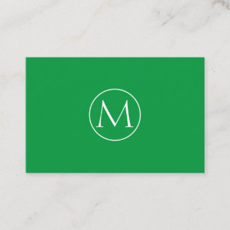 Grüne Minimal Monogramm Visitenkarte Visitkort