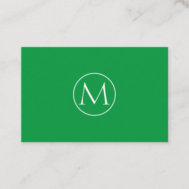 Grüne Minimal Monogramm Visitenkarte Visitkort (Framsida)