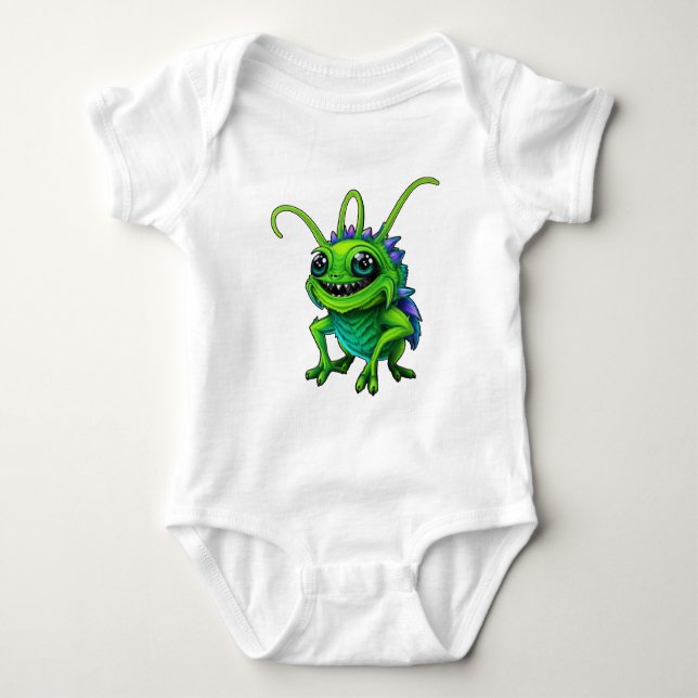 Grüne Monster-Grille - T Shirt (Framsida)