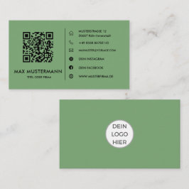 Grüne QR Code Visitenkarte Selbst Gestalten Visitkort