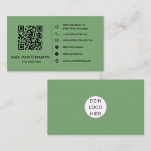 Grüne QR Code Visitenkarte Selbst Gestalten Visitkort