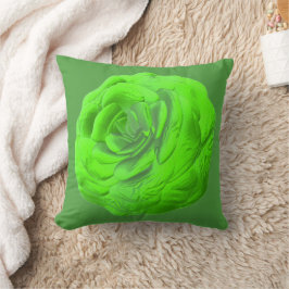 Grüne Rosenblüte – Florales 3D-Design - Kudde