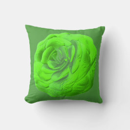 Grüne Rosenblüte – Florales 3D-Design -  Kudde