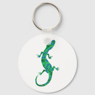 Grüner Gecko ArtDeco Nyckelring