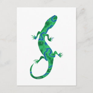 Grüner Gecko ArtDeco Vykort