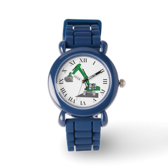 grüner Kettenbagger Armbandsur (Framsida)