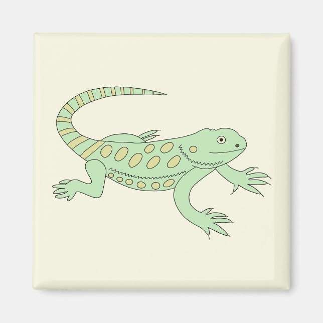 Grüner Leguan Magnet (Framsidan)