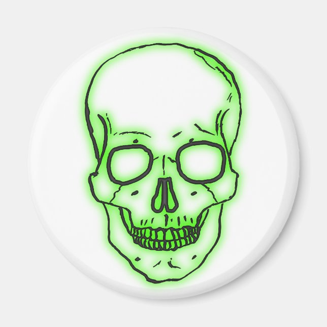 grüner Schädel Totenkopf green skull Magnet (Framsidan)