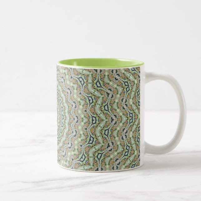 Grünes Kaleidoskop Två-Tonad Mugg (Höger)