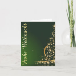 Grünes Weihnachtsmotiv mit goldenem Weihnachtsbaum Kort