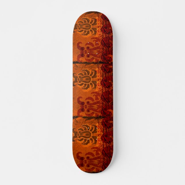 Grungad Damask Mini Skateboard Bräda 18,5 Cm (Framsida)